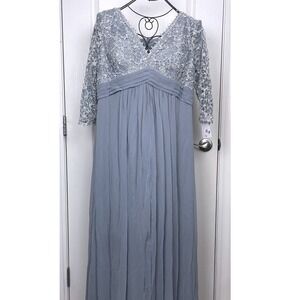 NWT Cindy USA Lace Sequin Formal Long Gown Dress 2XL Mother of the Bride Groom